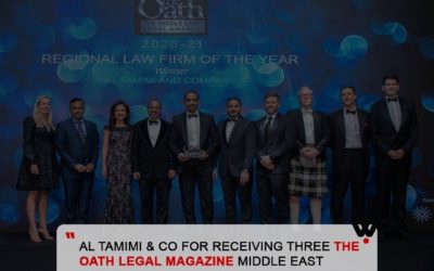 AL TAMIMI & CO FOR RECEIVING THREE THE OATH LEGAL MAGAZINE MIDDLE EAST AWARDS